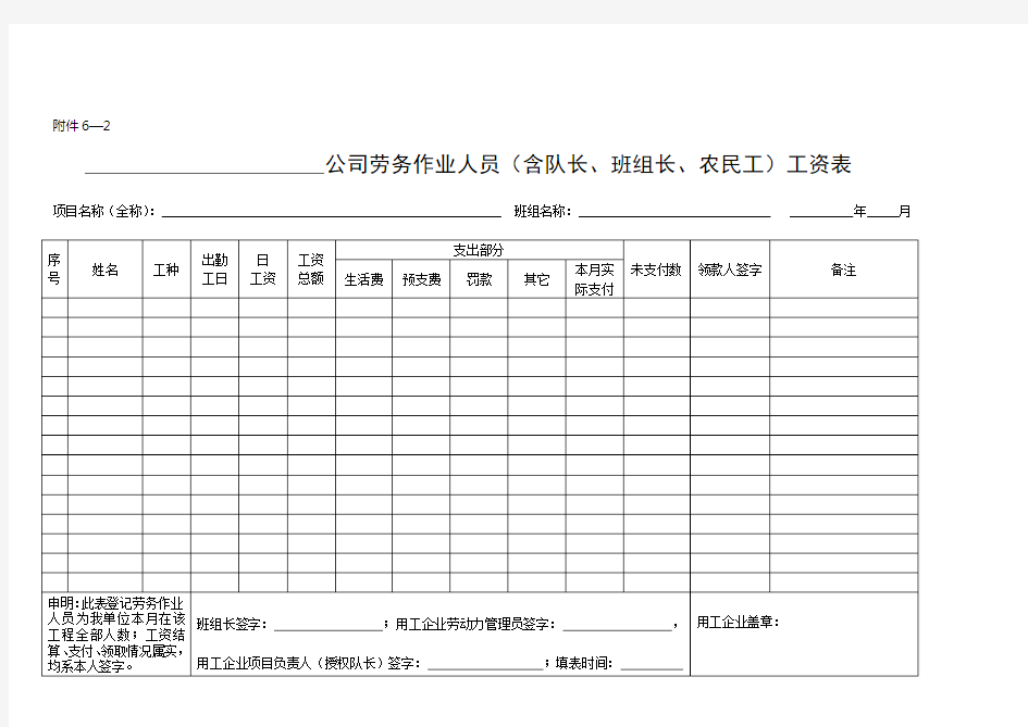 花名册、工资表、考勤表