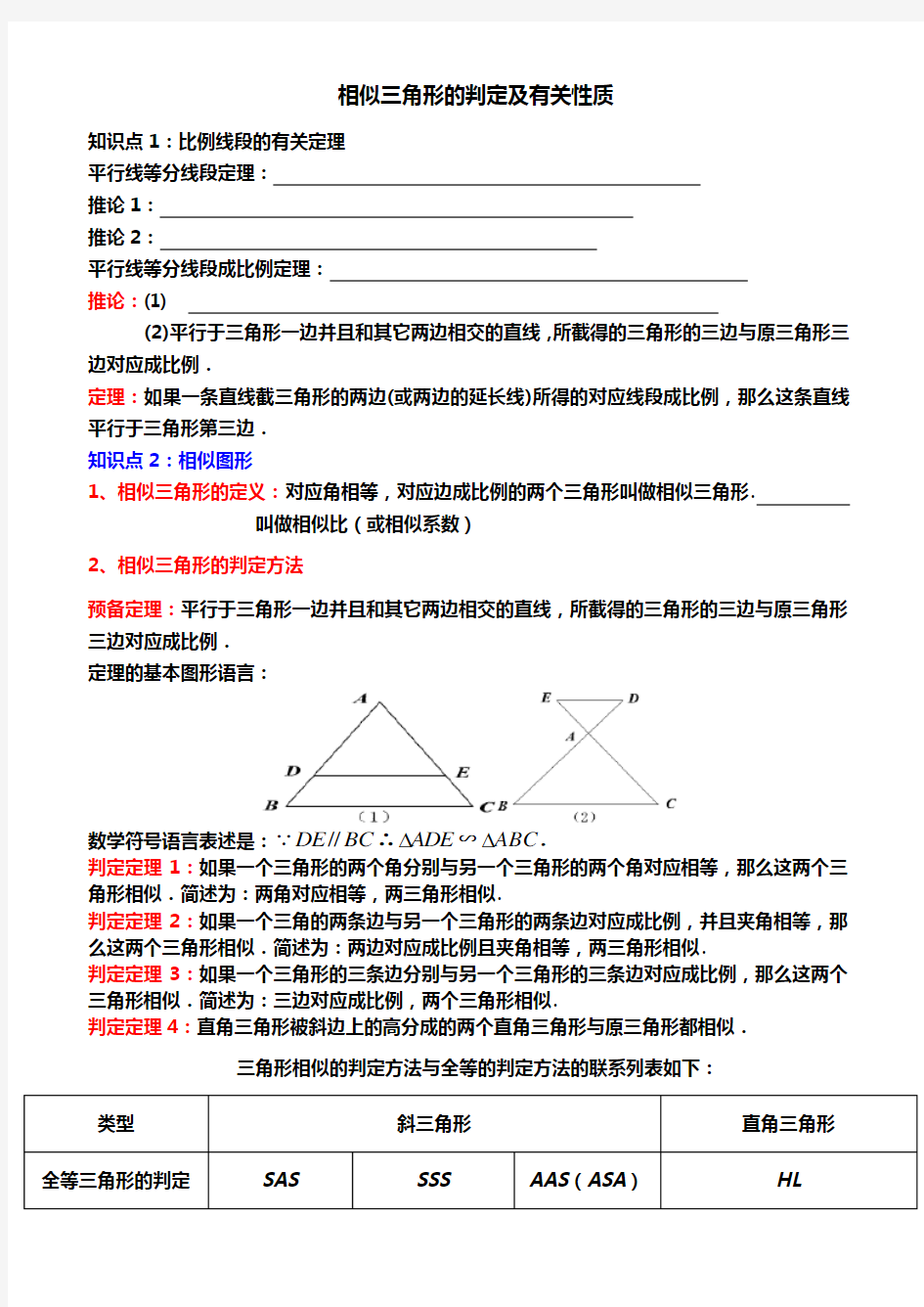 几何证明选讲知识点总结