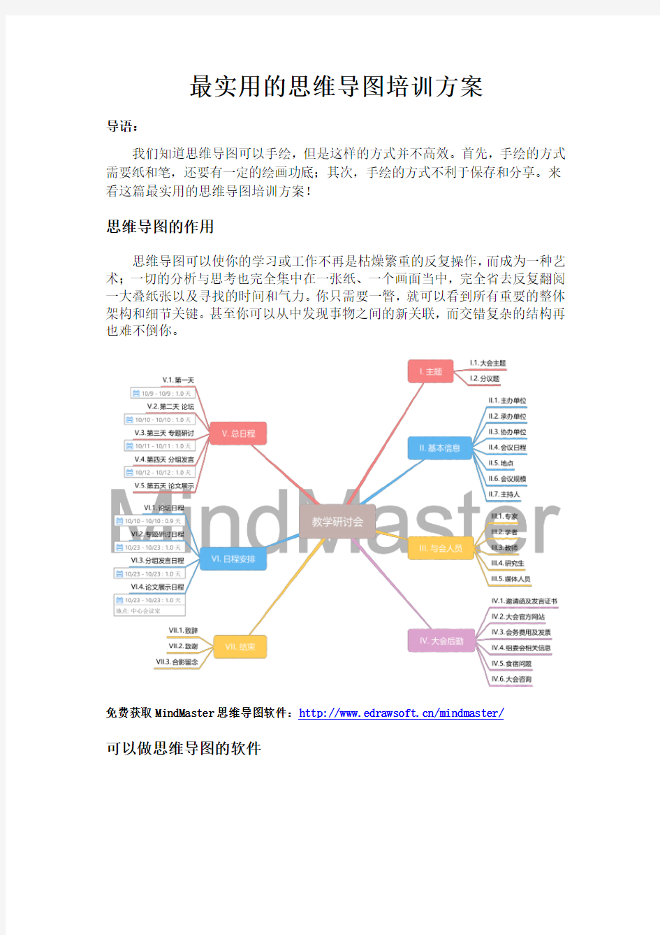 实用的思维导图培训方案