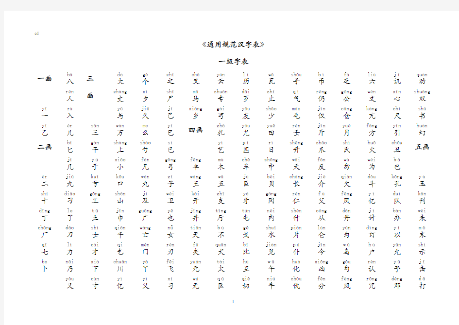 2013年最新《通用规范汉字表》带拼音3500常用字解读