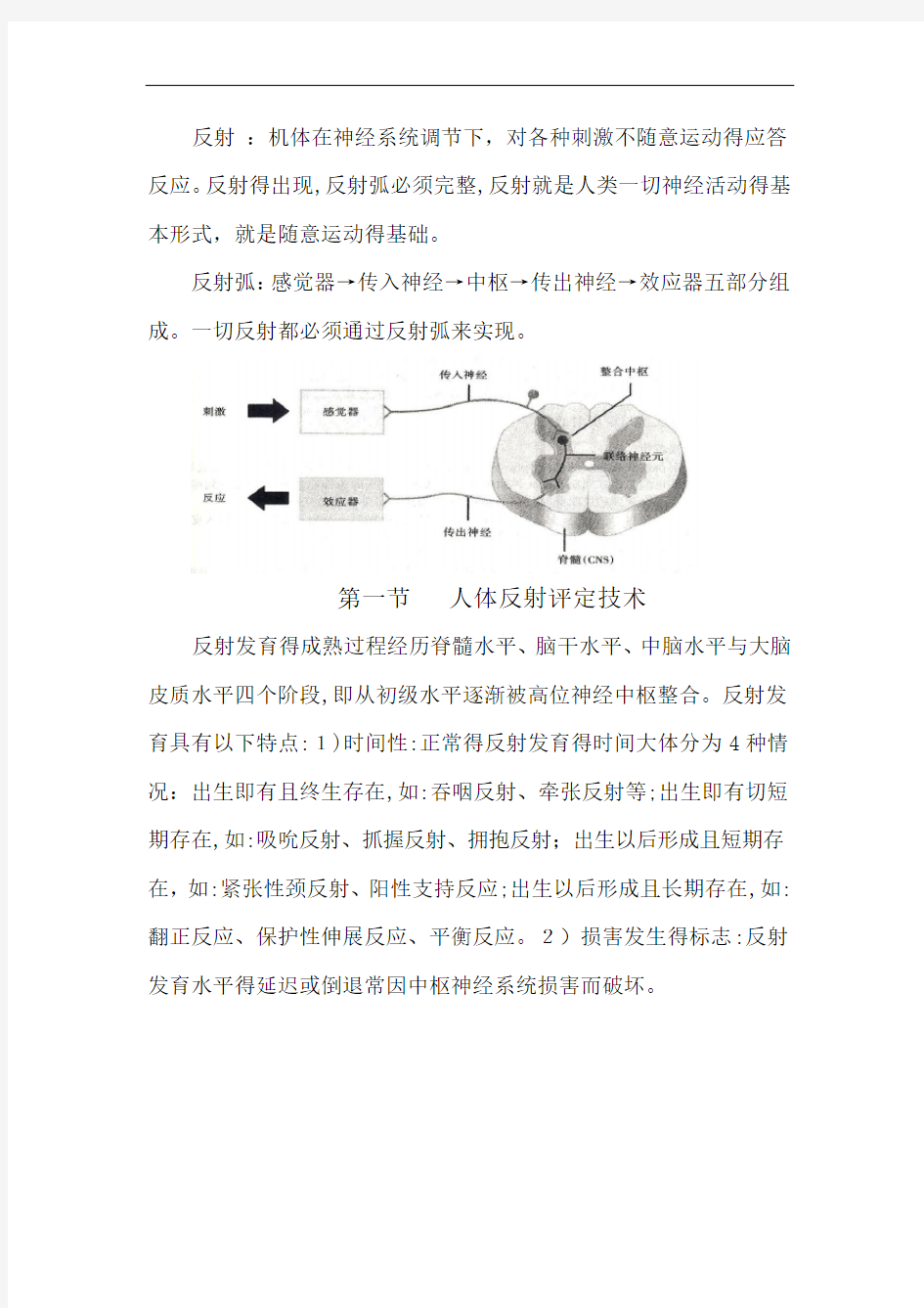 第二章  人体反射评定技术