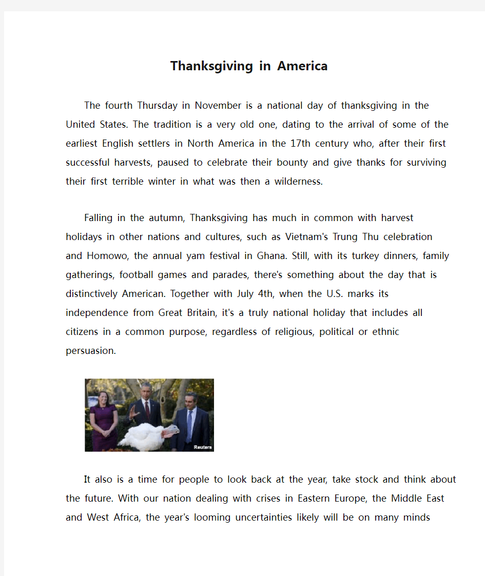 Thanksgiving in America
