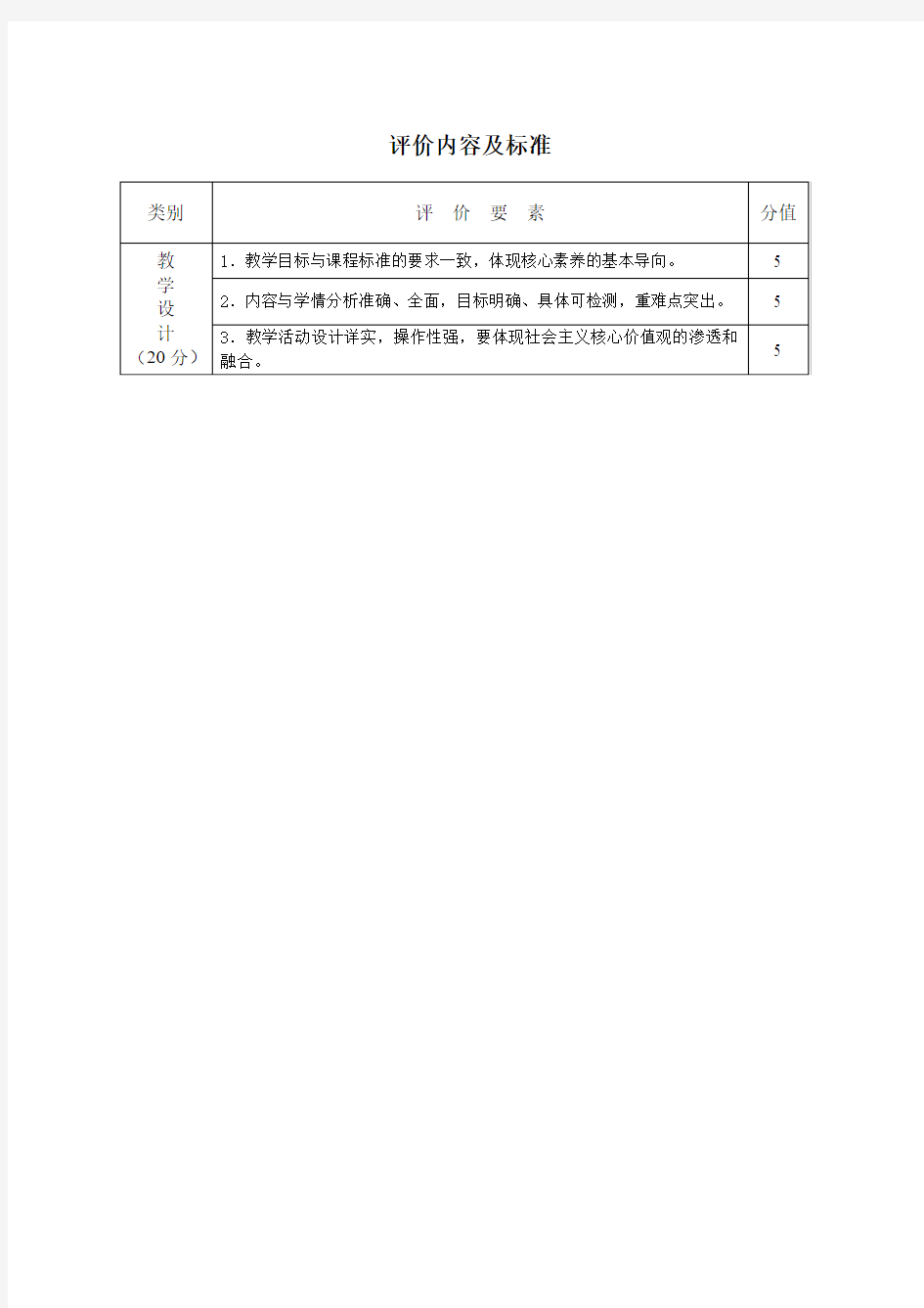 (最新)课堂教师评价内容及标准