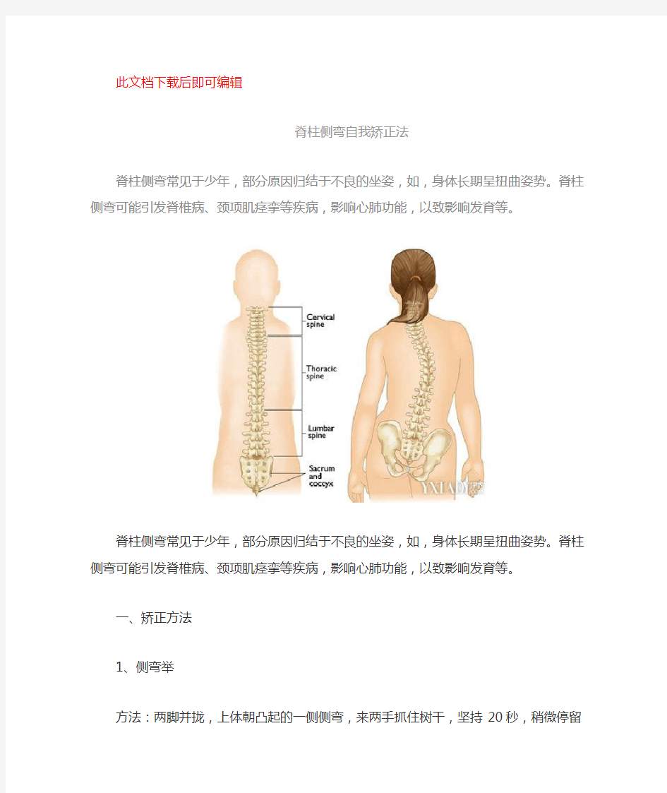 脊柱侧弯自我矫正法(完整资料).doc