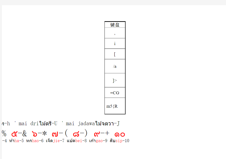 泰语辅音同音组合