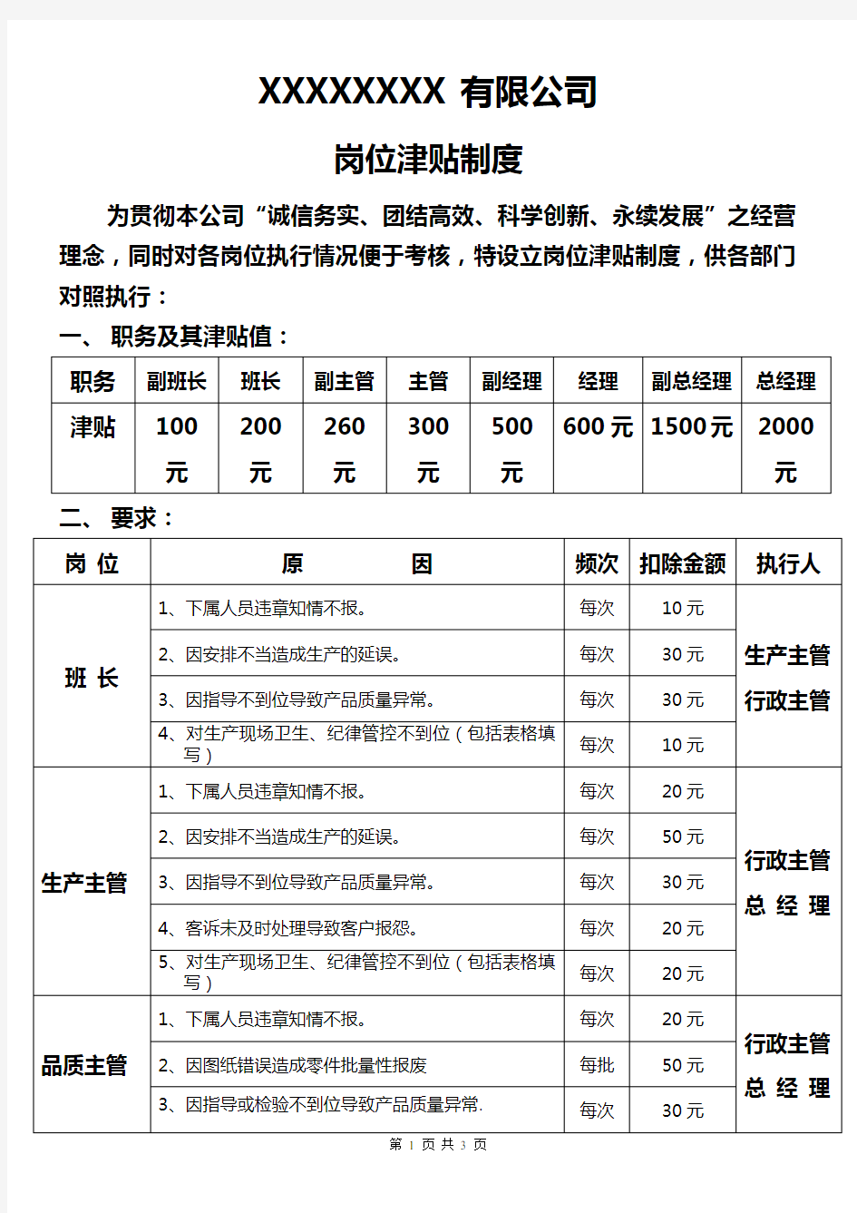 岗位津贴制度