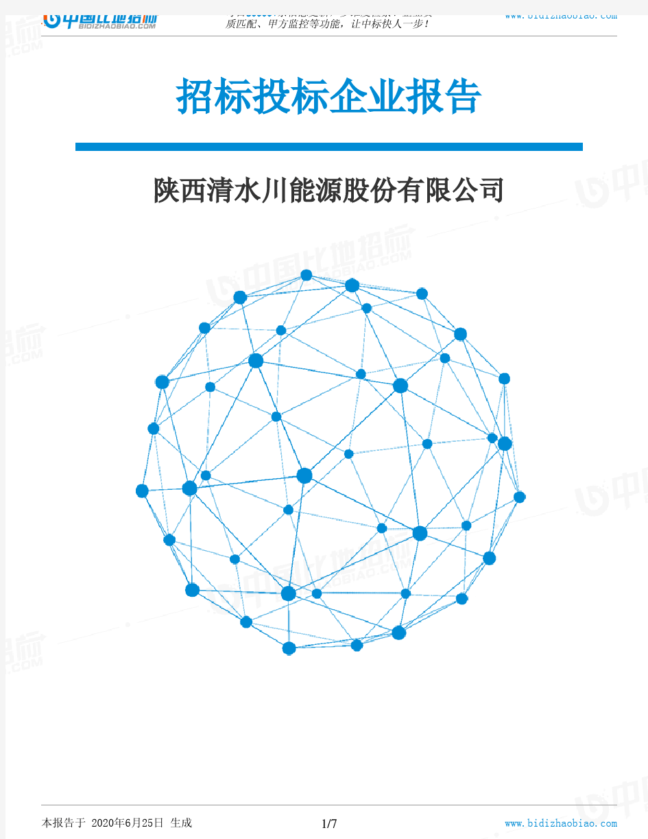 陕西清水川能源股份有限公司-招投标数据分析报告