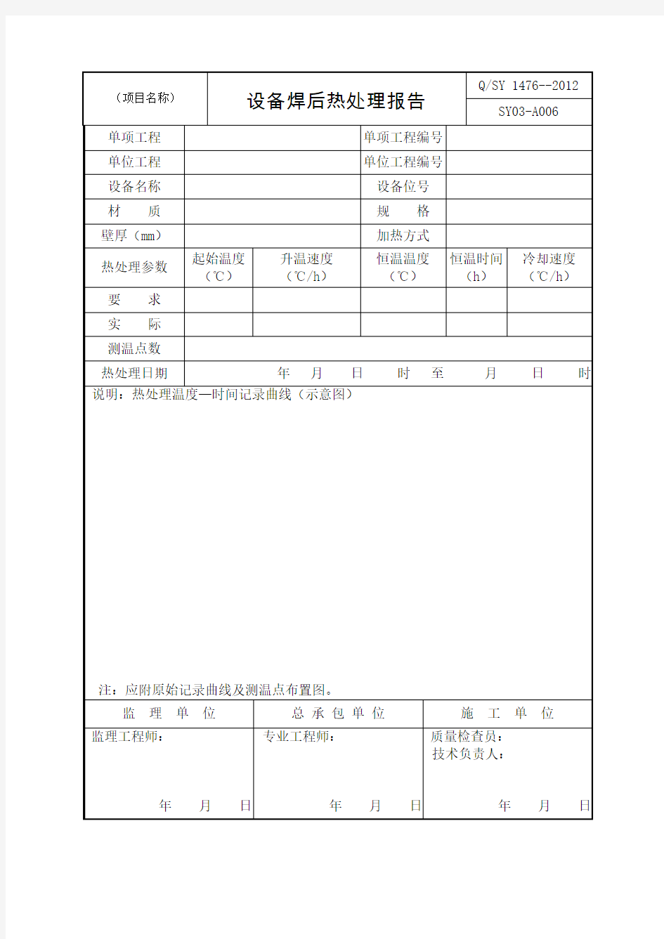 设备焊后热处理报告