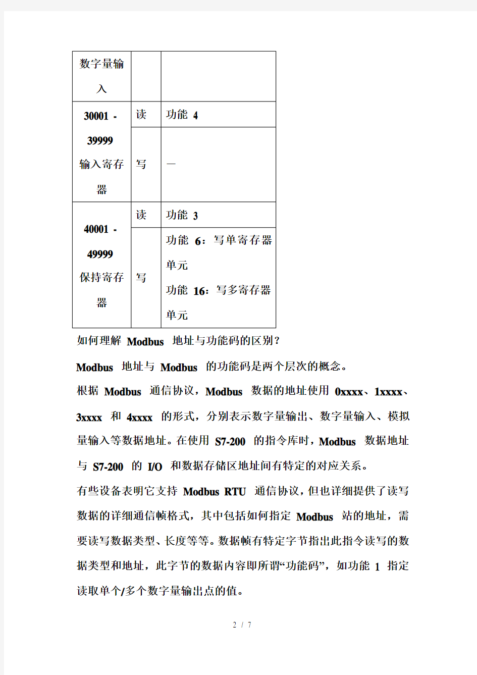 PLC寄存器地址与Modbus地址对应的问题