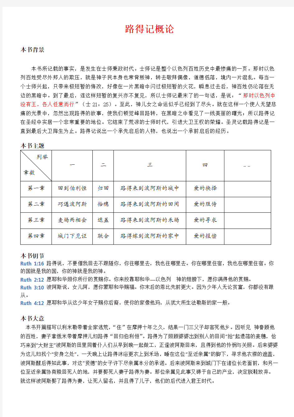 路得记概论