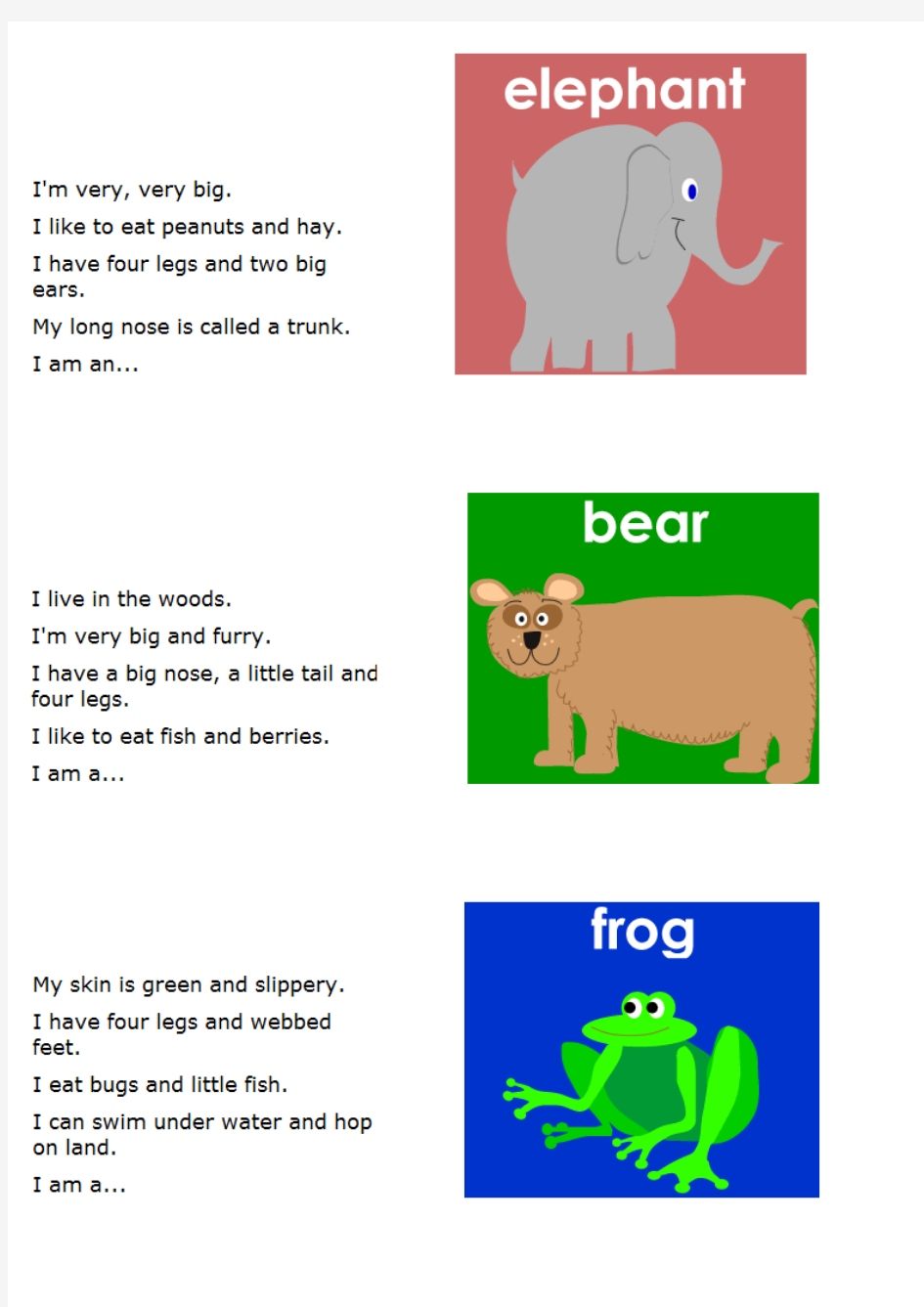 Animal riddles 英语动物谜语