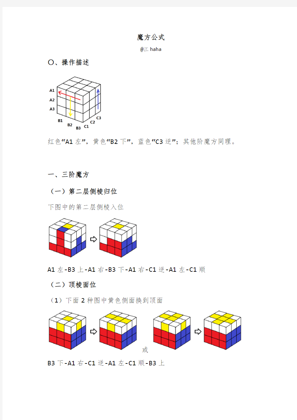 3-5阶魔方公式