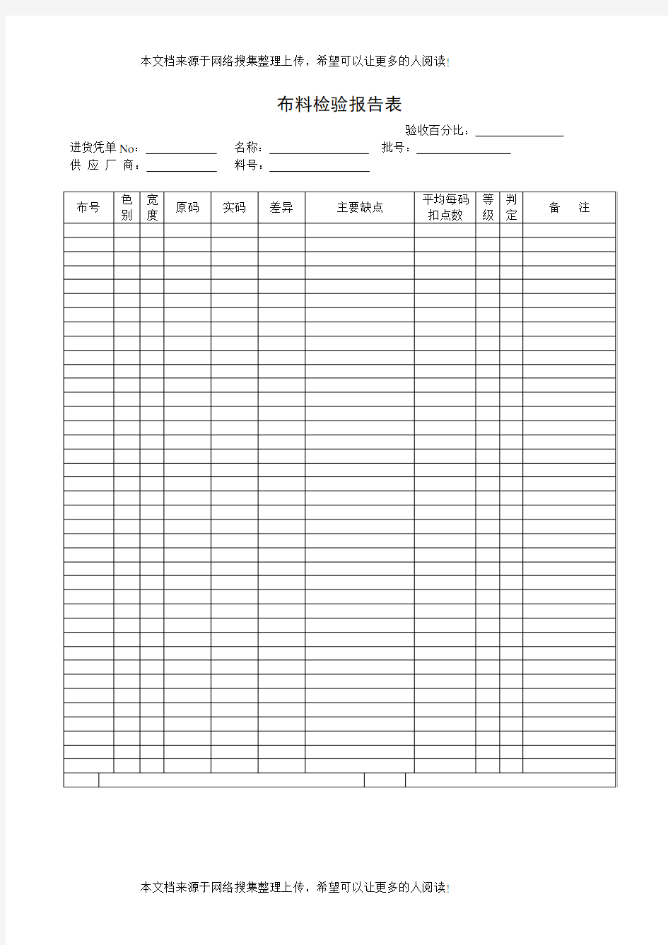 布料检验报告表(1)