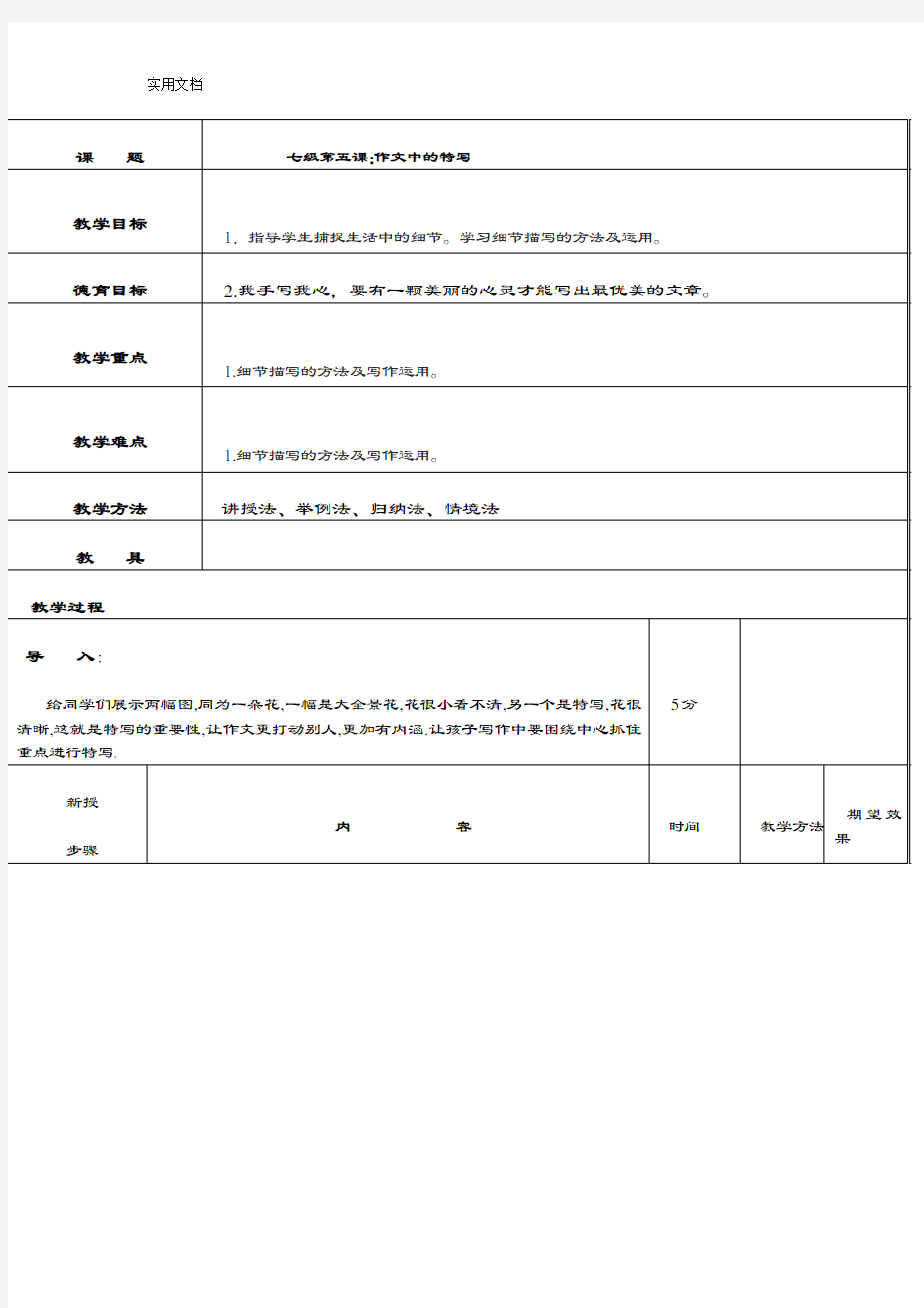 作文中地特写镜头