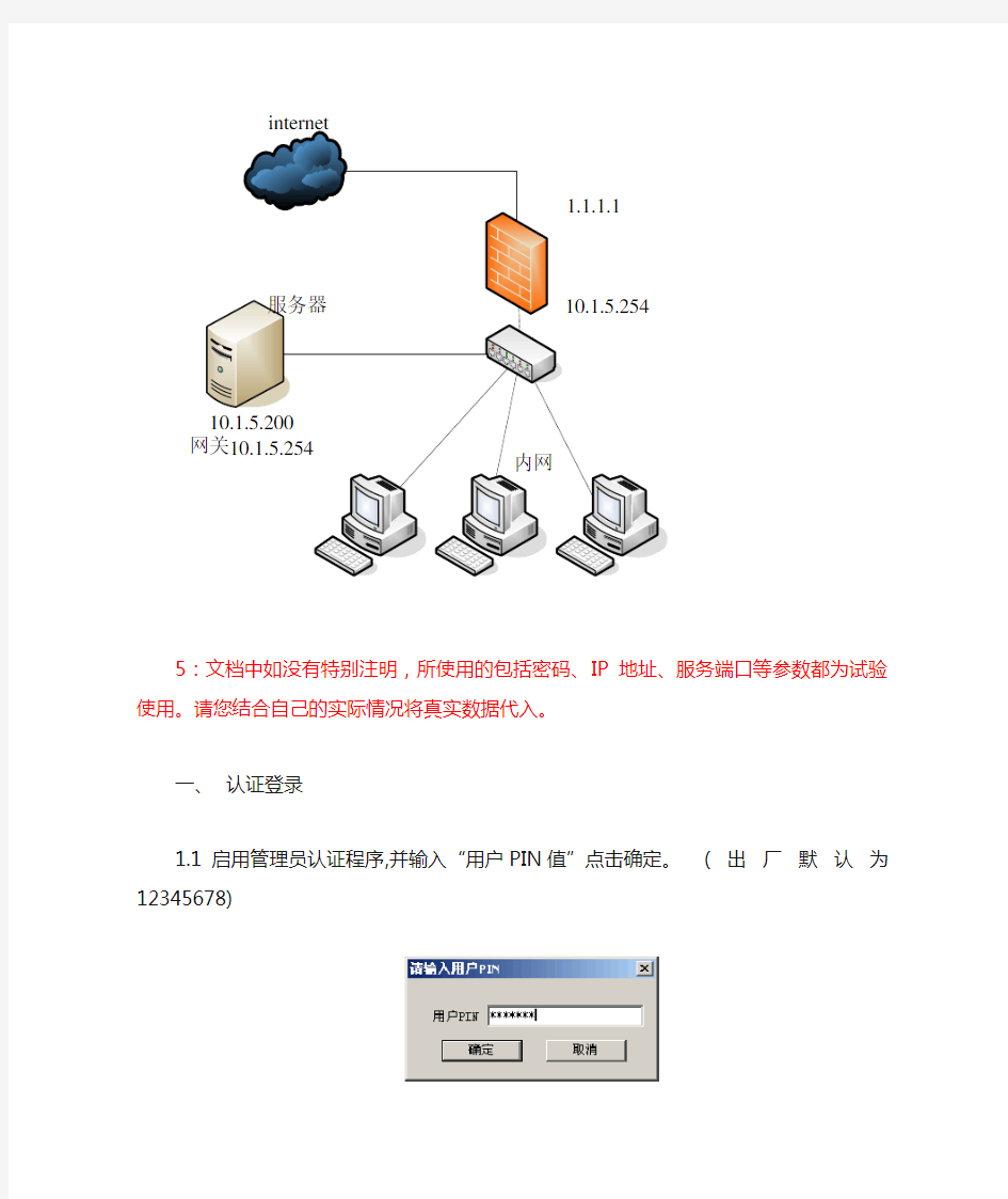 网御POWER-V 系列防火墙配置IP、端口应射简易文档