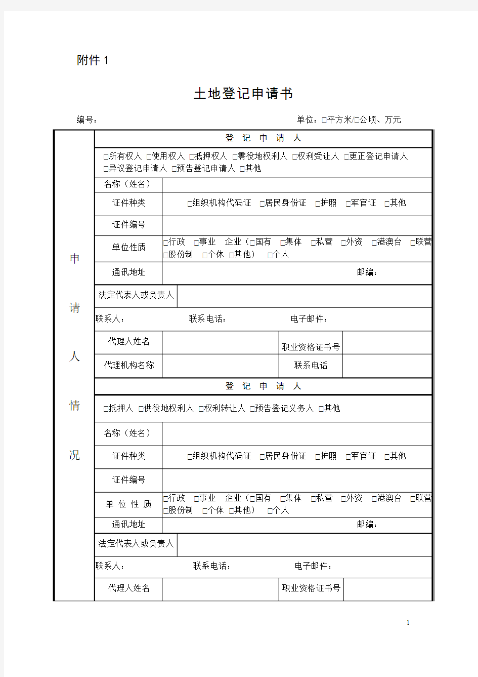 土地登记表册