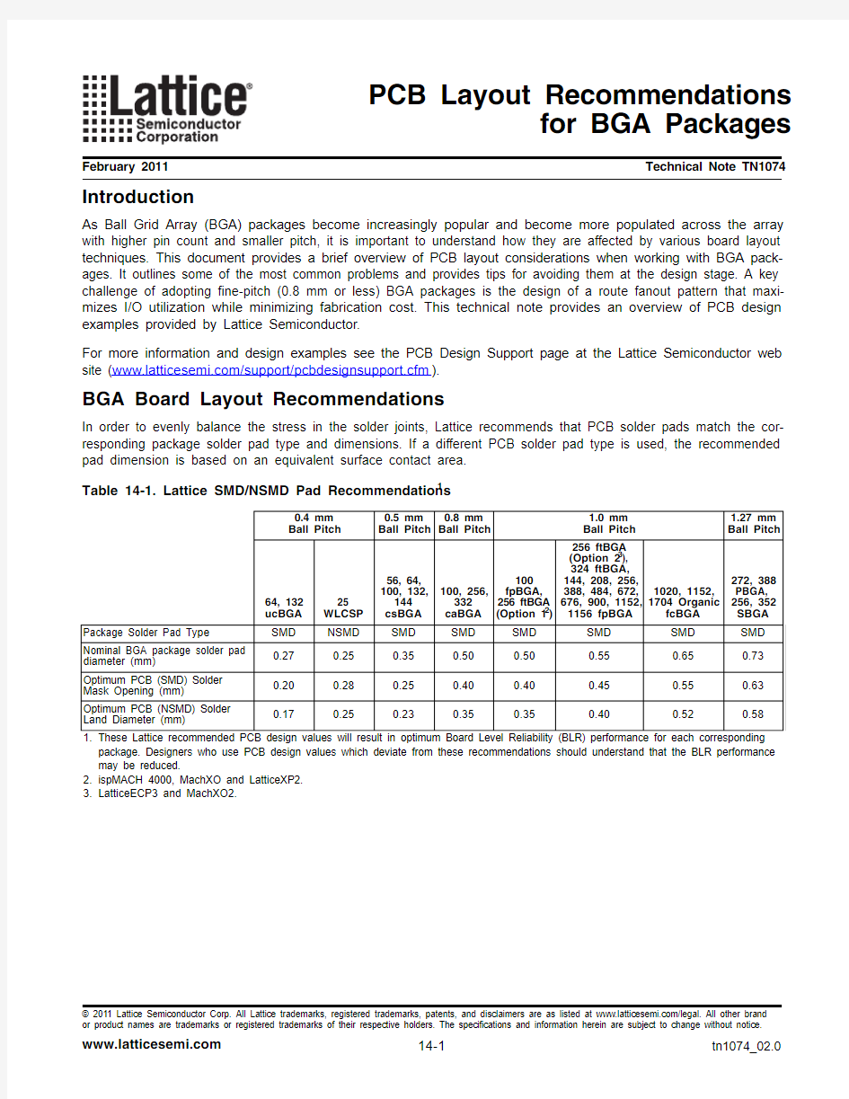 PCB Layout Recommendations for BGA packages