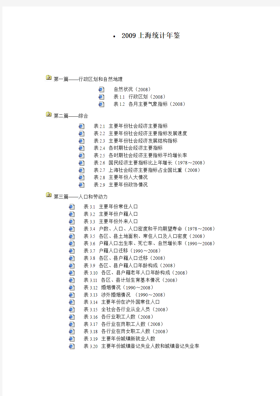 上海统计年鉴(连接!) 2009