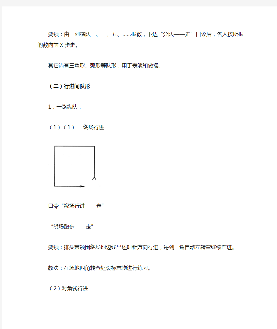 队列队形动作要领及图解说明