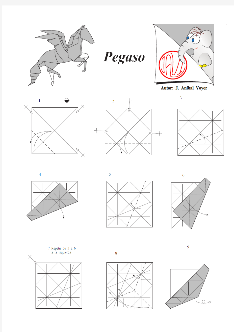 折纸教程--飞马