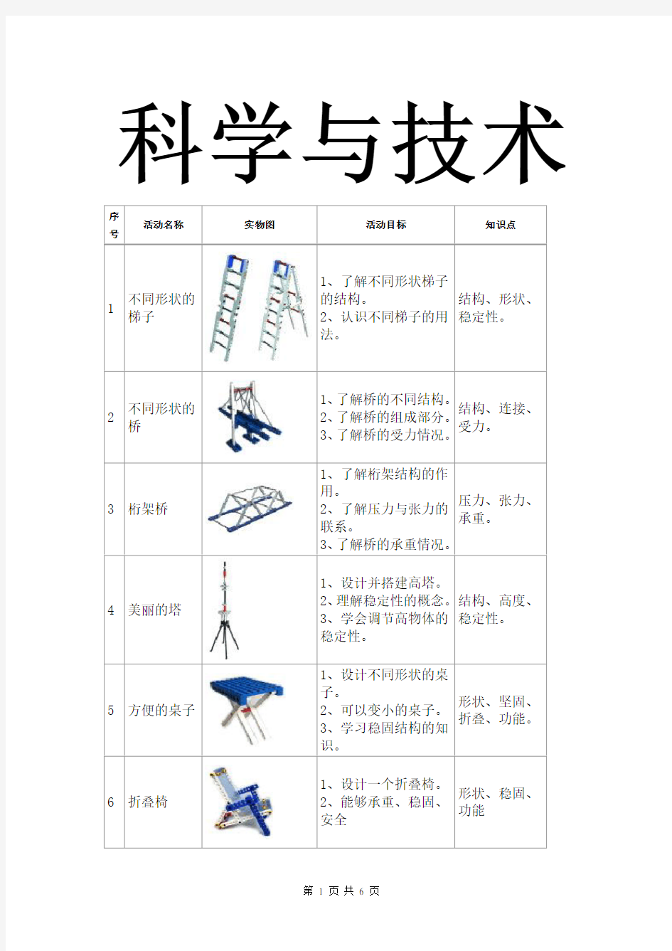 乐高课程生活与科技教案