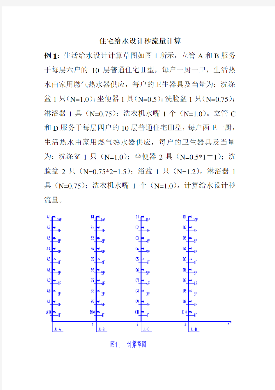 给水设计秒流量计算举例1