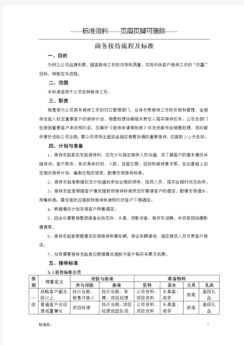 商务接待流程及标准(标准相关)