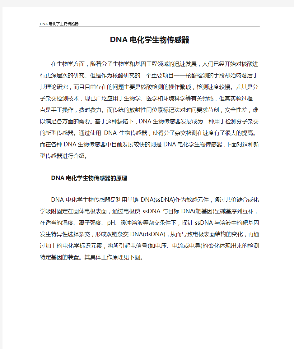 DNA电化学生物传感器总结