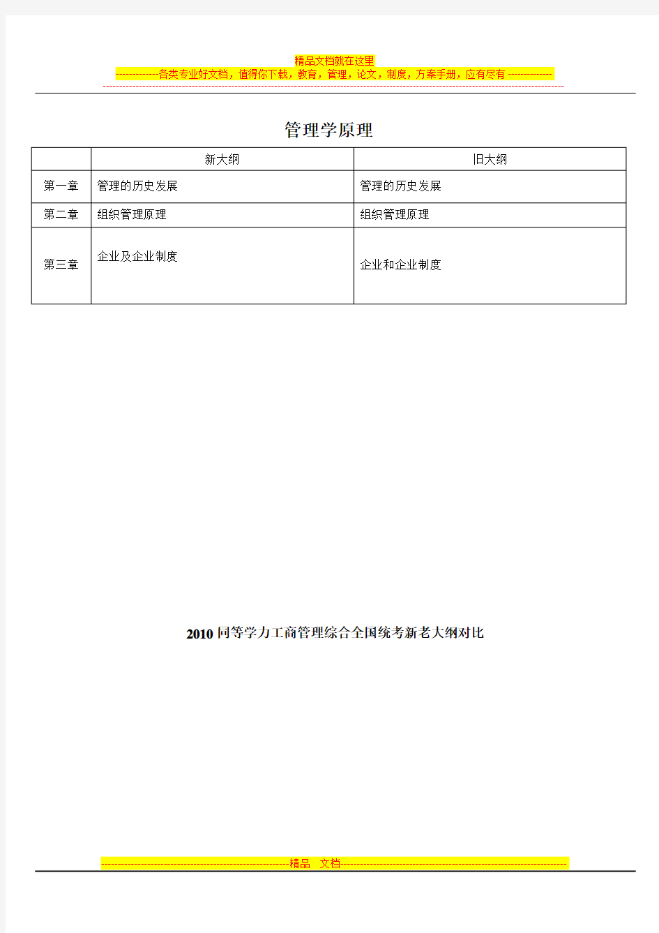 同等学力工商管理新老大纲对比