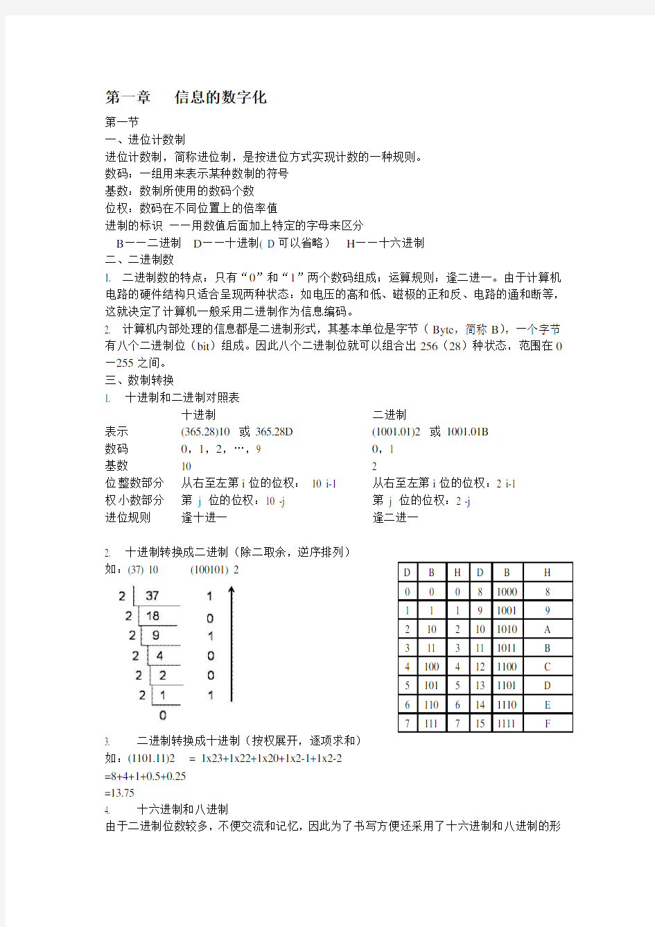 上海高一信息科技基本知识点整理(精华)