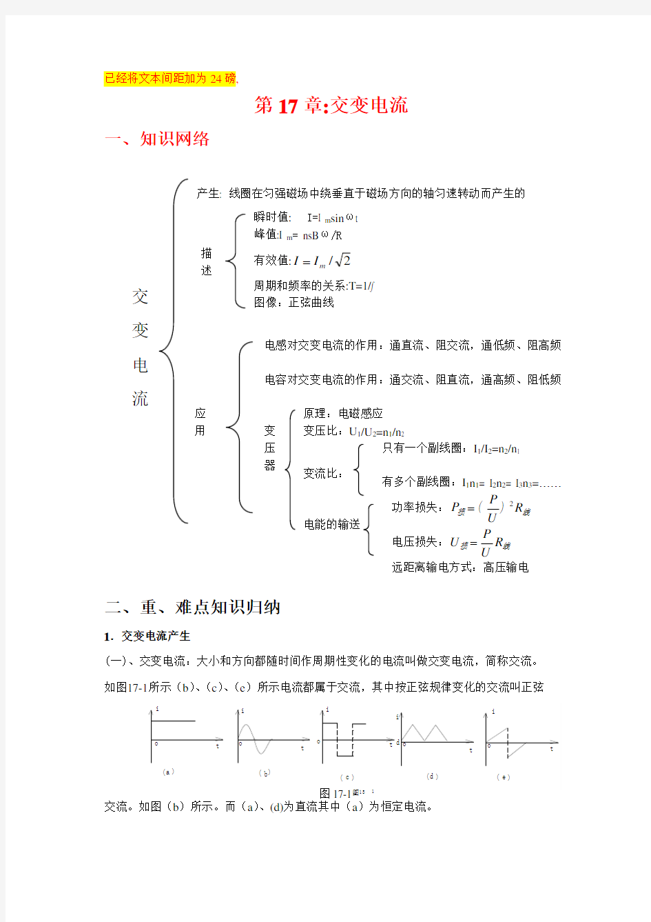 交变电流-知识点总结