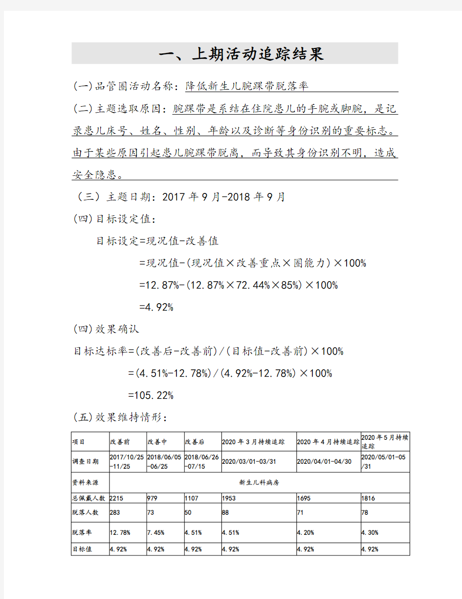 提高住院患儿纯母乳喂养率品管圈成果汇报书模版