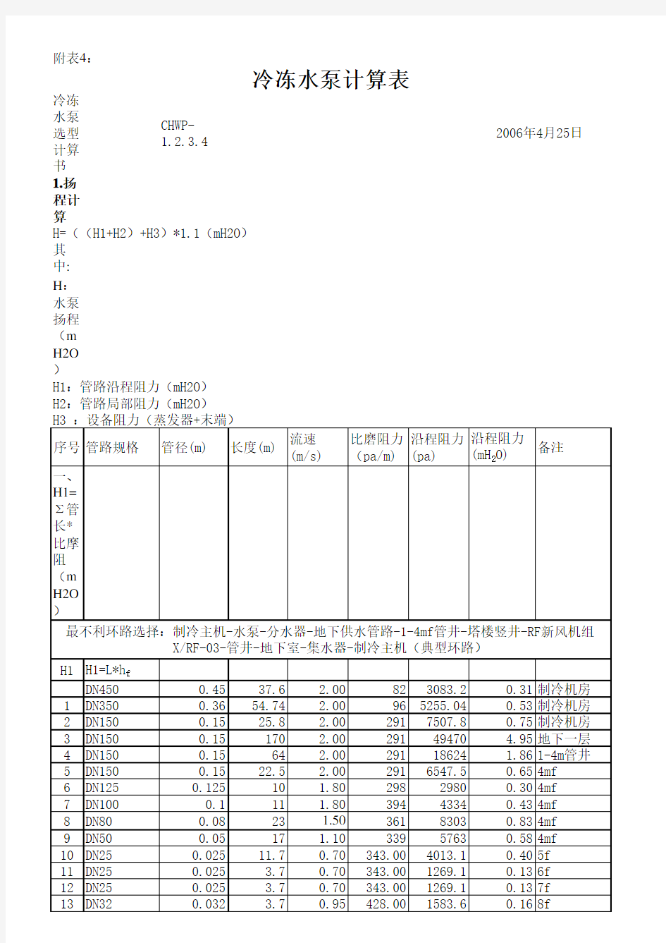 实用水泵计算选型