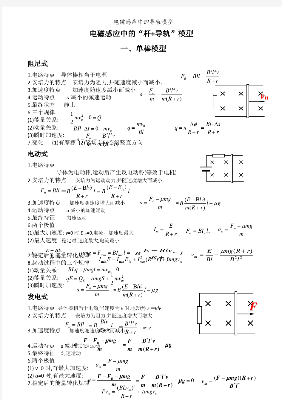 电磁感应中的导轨模型