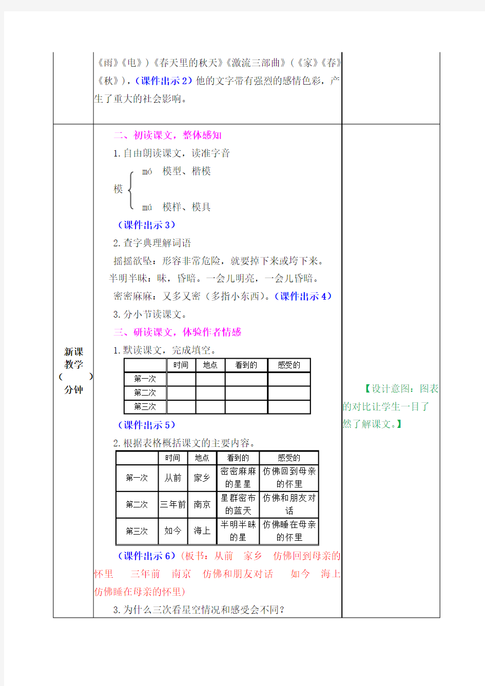 四年级繁星教案