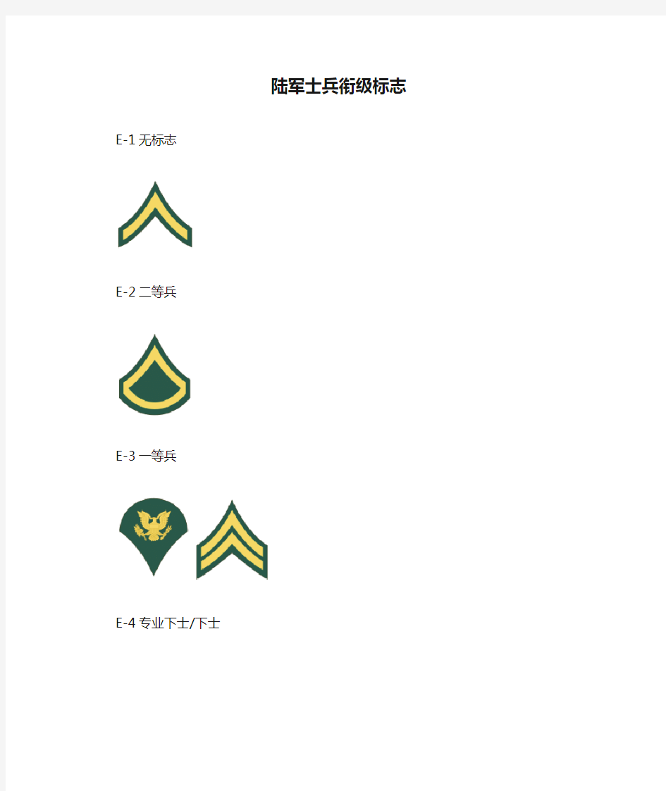 美国陆军士兵衔级标志