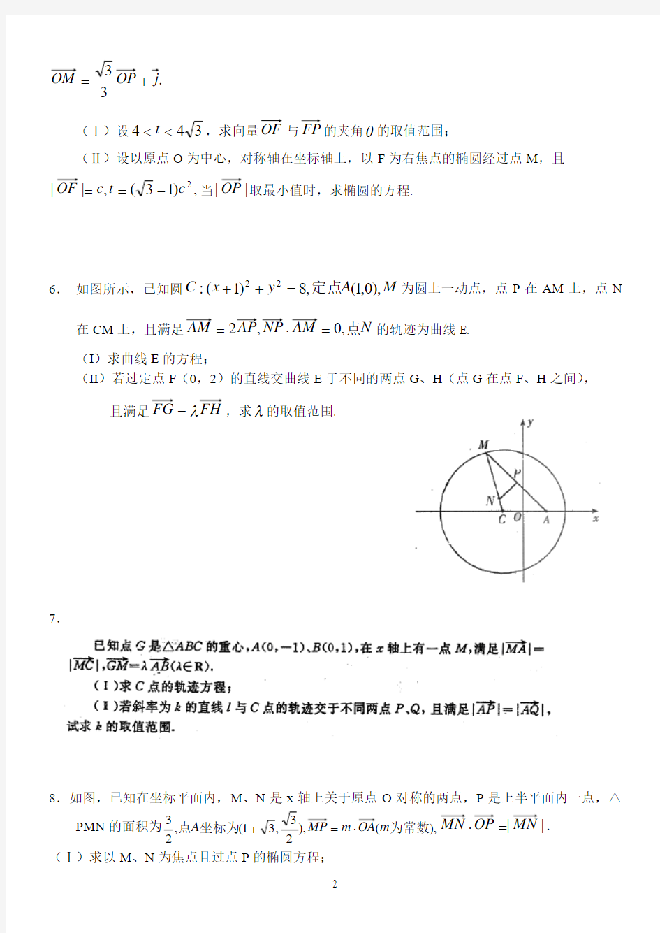 文科数学复习总汇——解析几何(解答题2含答案)