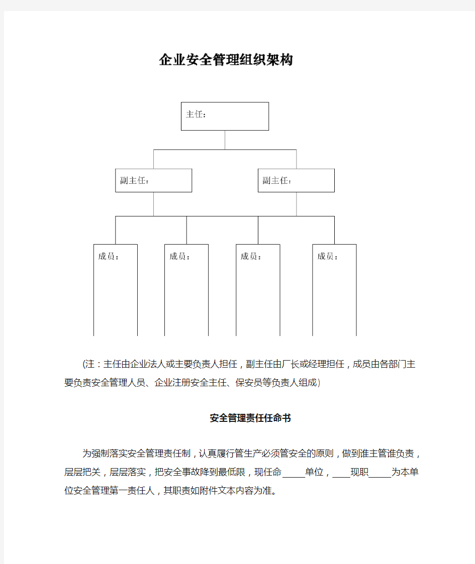 企业安全生产管理组织架构