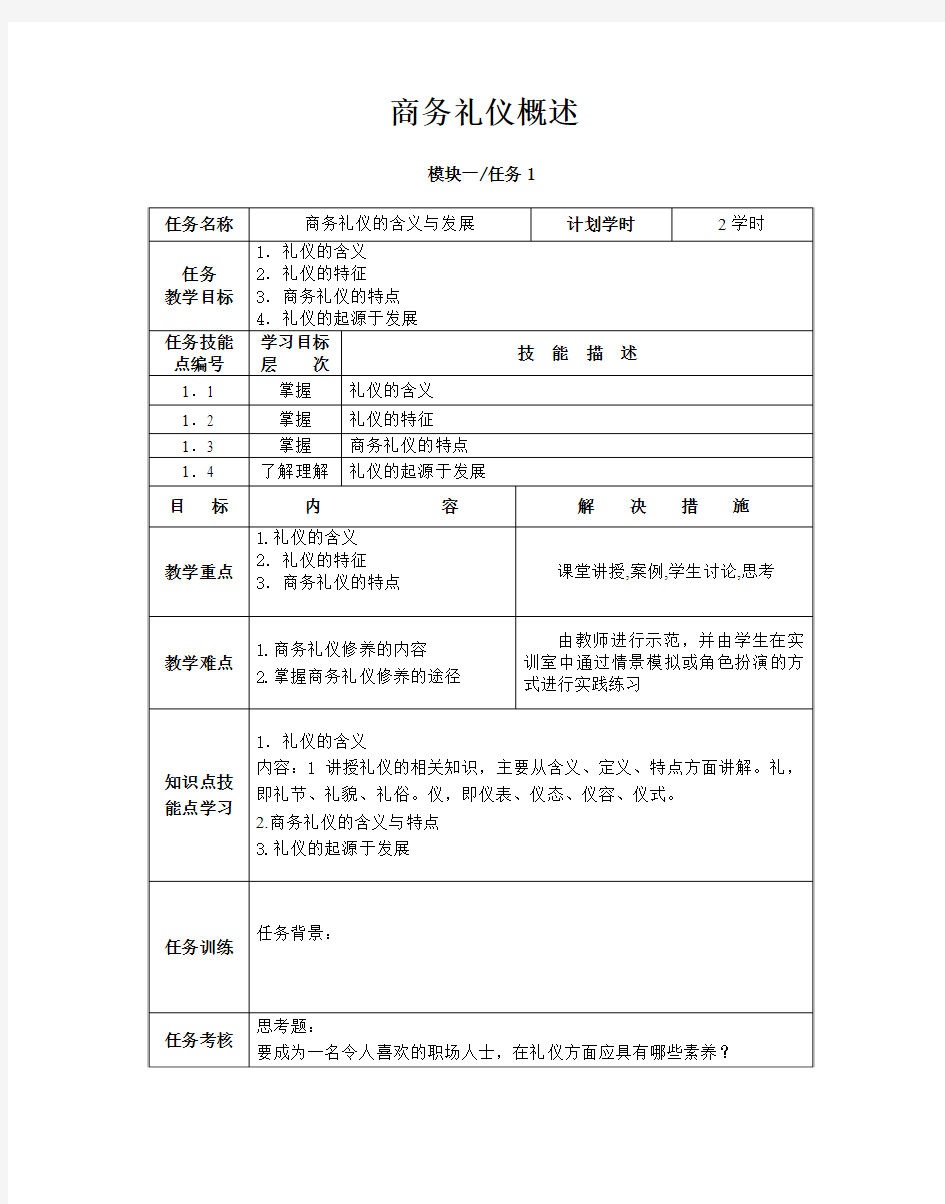 商务礼仪之礼仪概述   1