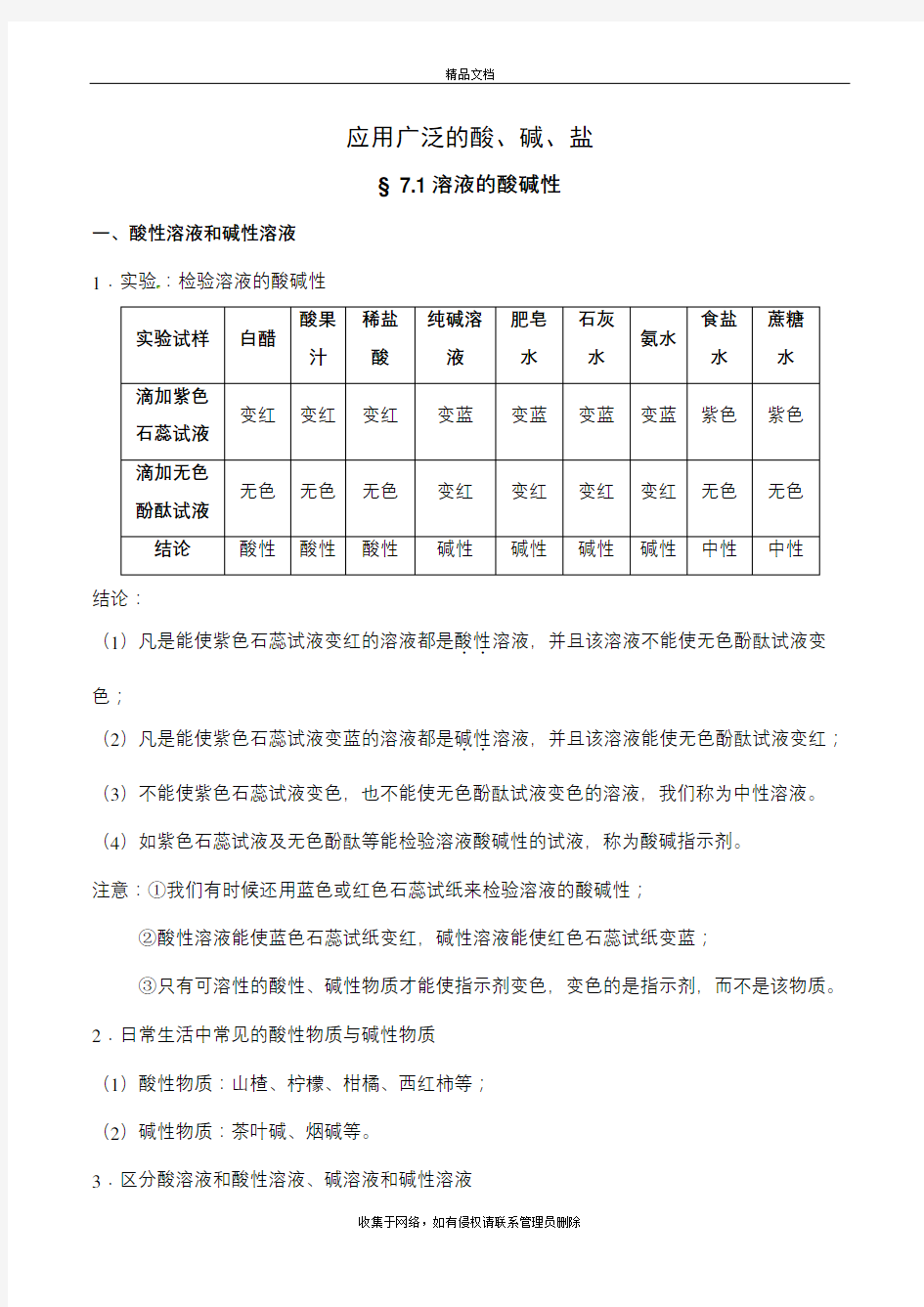 初三化学酸碱盐知识点(最全整理版)90267讲课稿