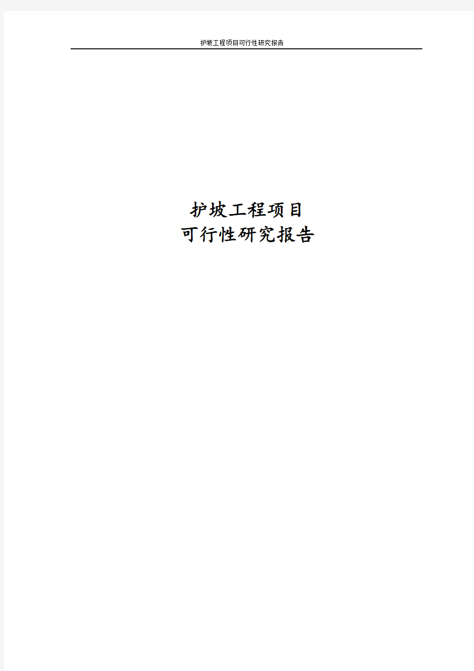 最新版护坡工程项目可行性研究报告