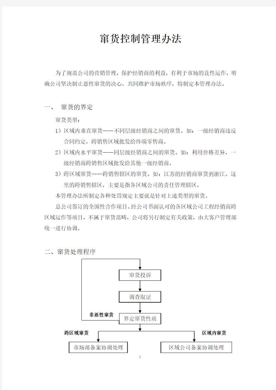 窜货控制管理办法