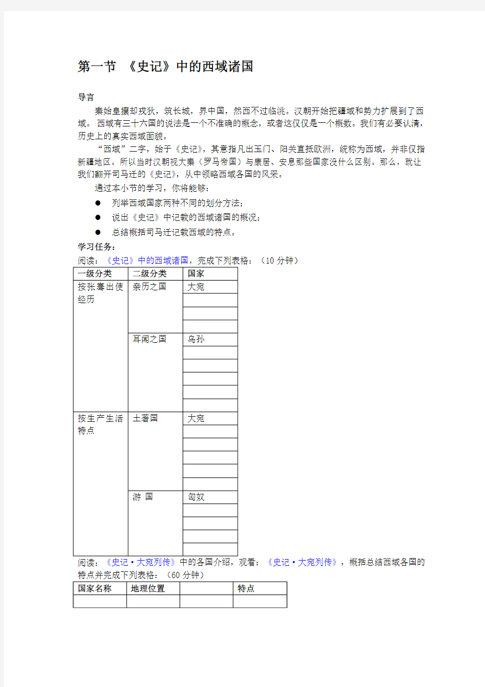 中外文化交流史之《史记》中的西域诸国 