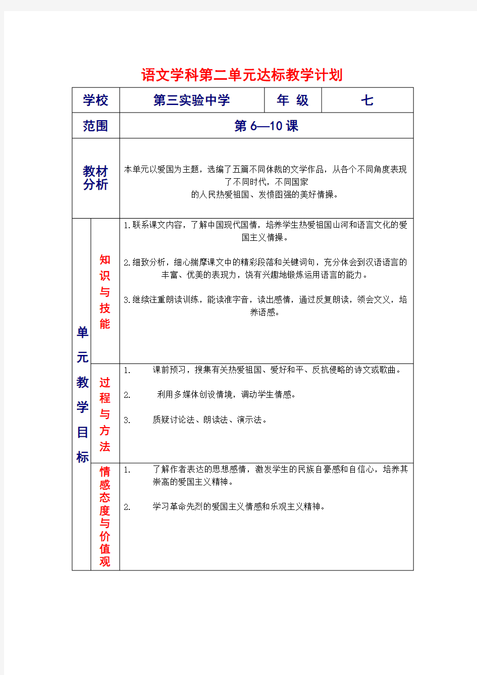 人教版七年级下册黄河颂