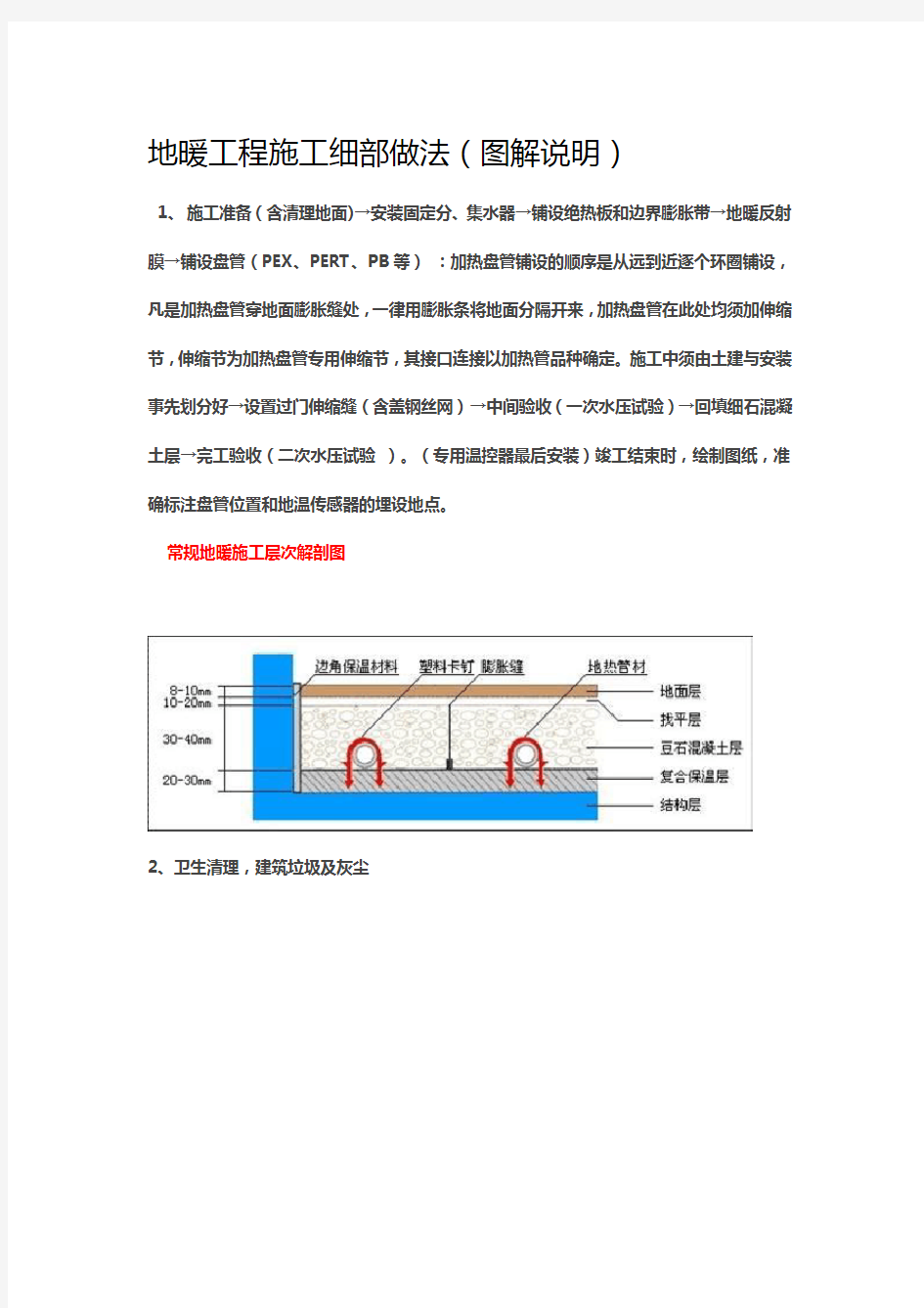 地暖工程施工细部做法(图解说明)