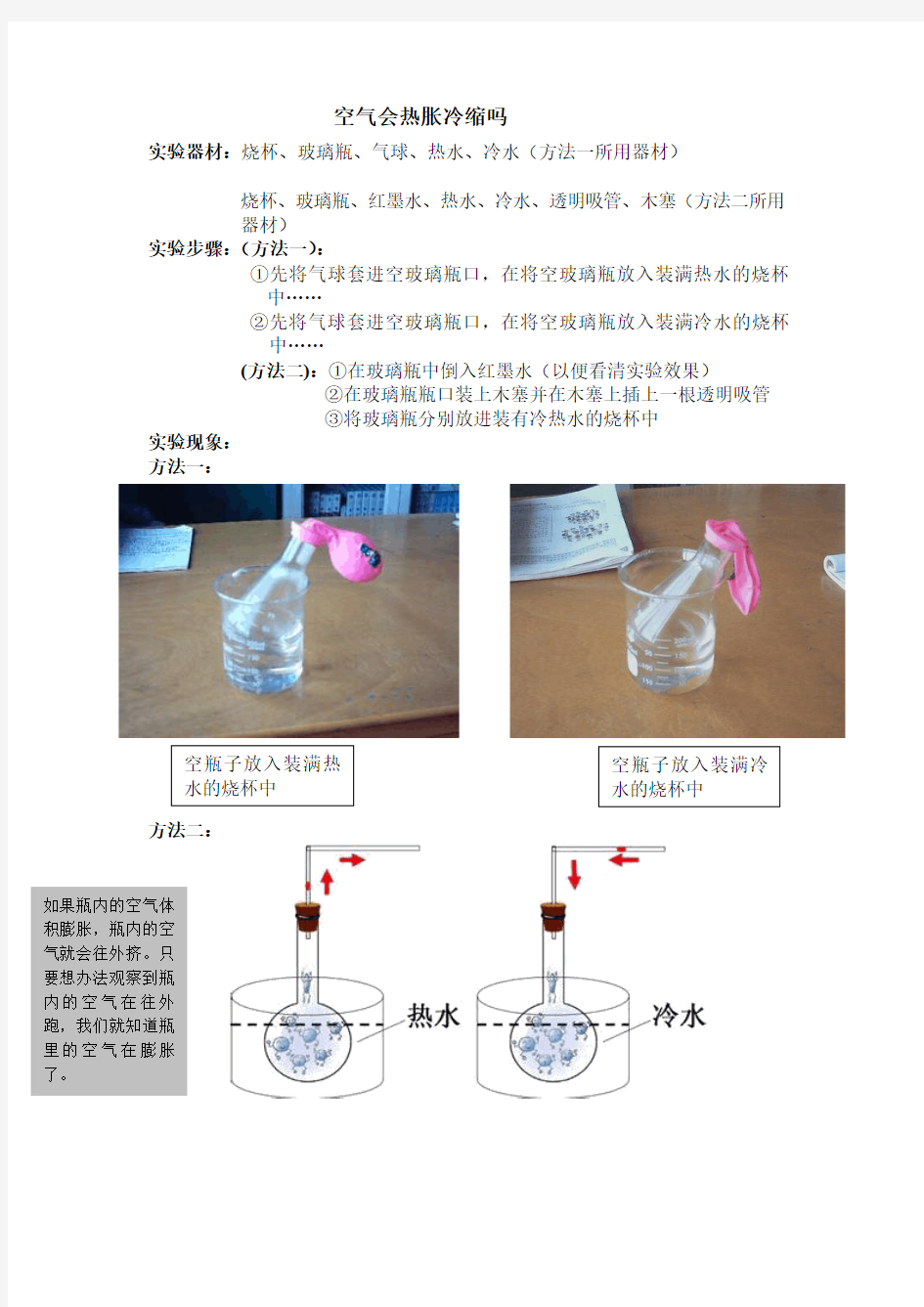 空气会热胀冷缩吗