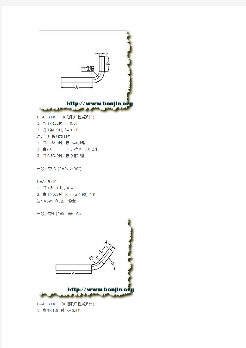 全面的折弯系数及计算