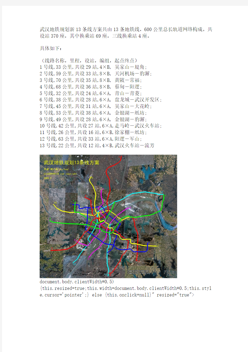 武汉地铁规划新13条线方案共由13条地铁线