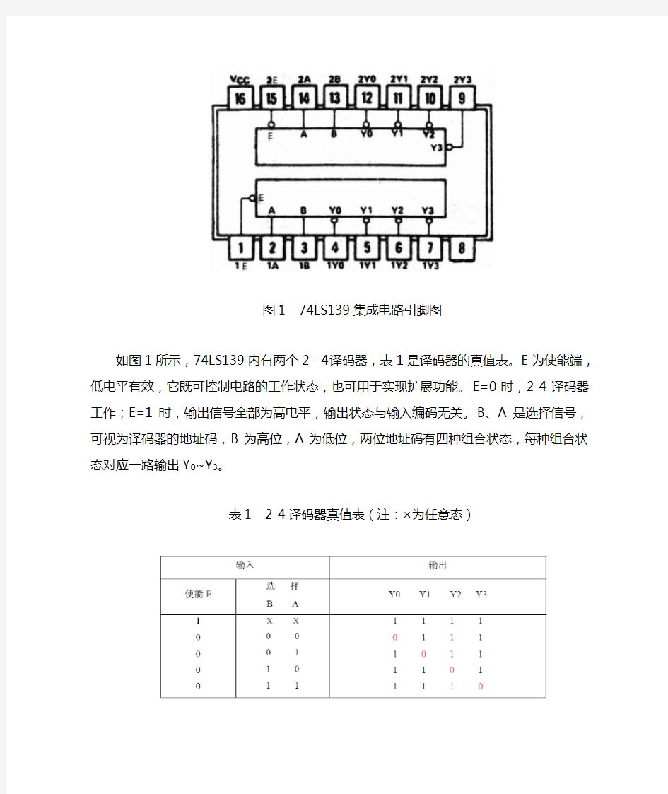 实验三 译码器、数据选择器及其应用