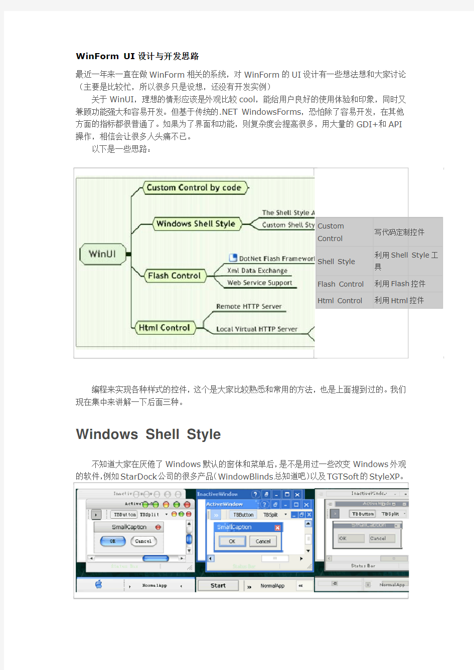 WinForm UI设计与开发思路